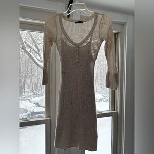 American Eagle Outfitters Cream Long Sleeve‎ Dress